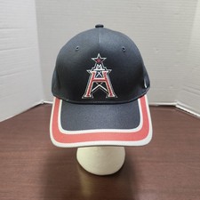 Houston Roughnecks Hat Cap Fitted Mens Navy Red XFL Football Curved Brim