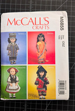 McCall's Crafts M6855 18" Doll International Costume Sewing Pattern Uncut