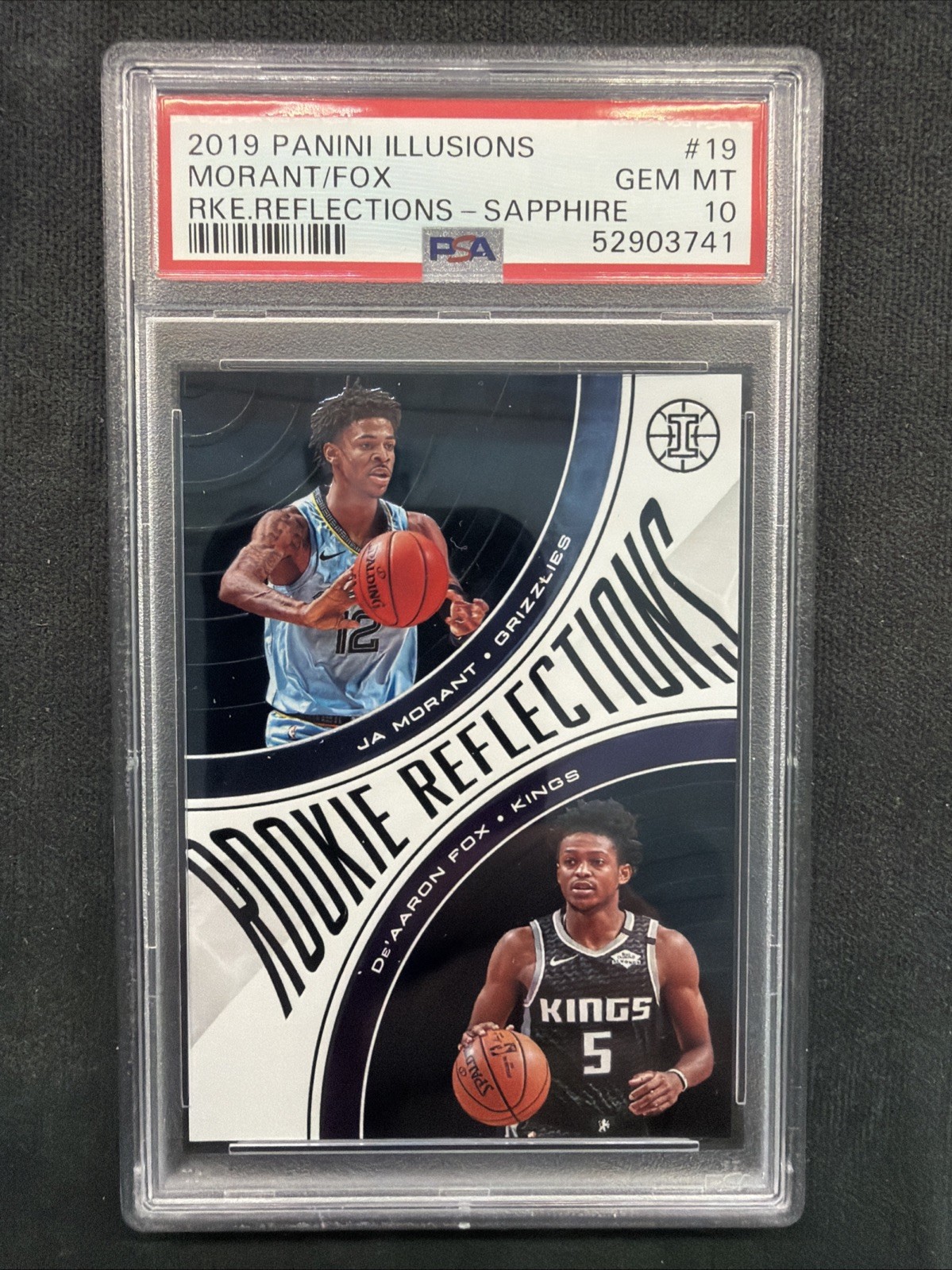2019 Illusions #19 JA MORANT RC /FOX REFLECTIONS Sapphire /199 - PSA 10 - POP 3