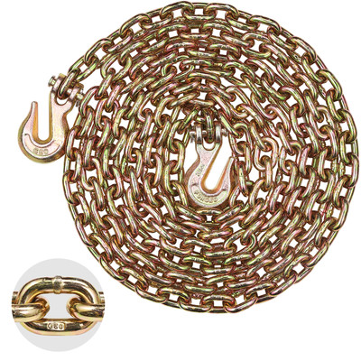 VEVOR Binder Chain 5/16'' x 14' G80 Tie Down Tow Chain with Two Hooks 4900 lbs
