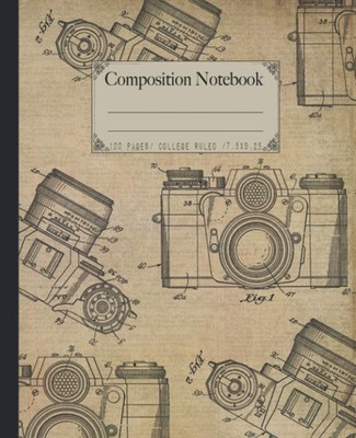 Composition Notebook: Camera composition notebook. High quality old vintage ...