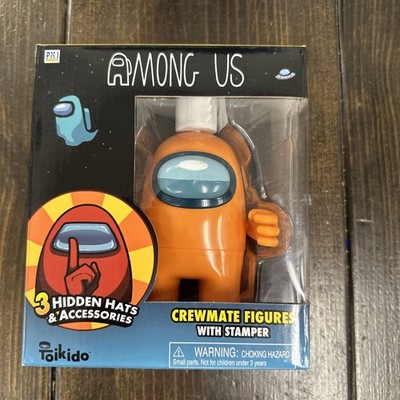 Among Us 4.5 Inch Figure with Stamper | Orange Crewmate New Open Box