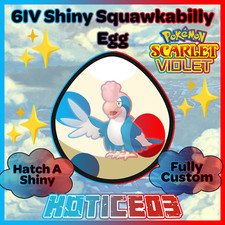 Squawkabilly  Blue ✨ SHINY 6IV EGG ✨ Pokemon Scarlet  & Violet ✨ TEAL MASK DLC ✨