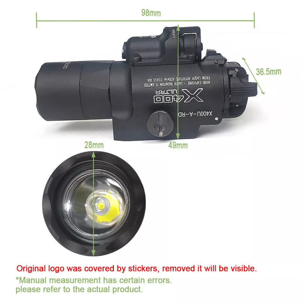 SOTAC X400U Tactical Flashlight X400 Ultra Weapon Light Red Laser & LED Lighting - Image 3 of 4