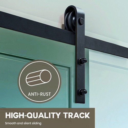 Sliding Barn Door Hardware 1.83/2/2.44/3/3.66/4M Track Set Roller Kit Reliable - Picture 2 of 21