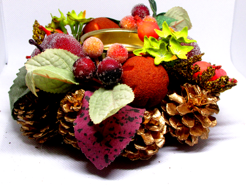 großzügige KERZENHALTER 2"" Säulenkerzen 7"" Durchmesser Herbst-Weihnachten (N clst) - Bild 2 von 6