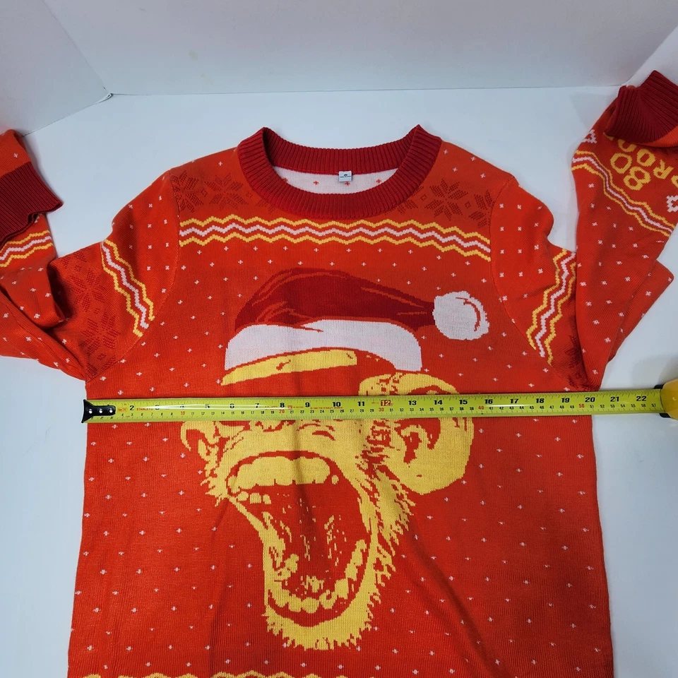 Raro Suéter Howler Head Monkey Spirit Bourbon Whisky Tejido Feo X-Mas Talla M Foto 3 de 4