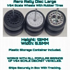 Aero Disc Rally LARGE Real Rider Wheels Rubber Tire For 1/64 Scale Hot