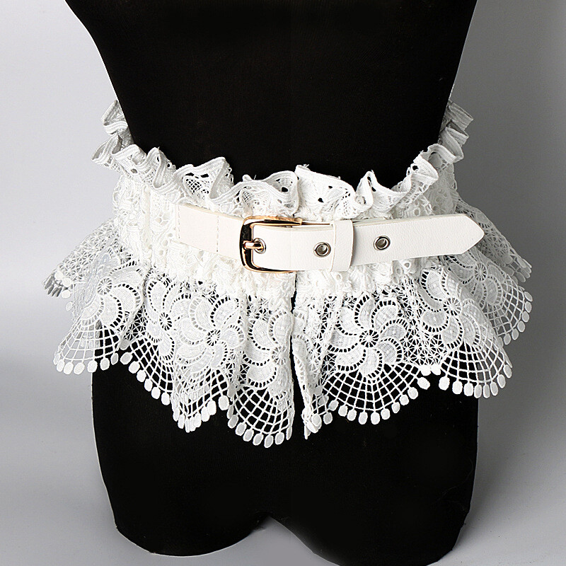 Women Elastic Dress Belt Lace Floral Cinch Corset Stretch  display picture 1