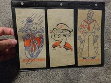 3 VINTAGE 1950's POPEYE SAILOR MAN COMIC STRIP TRANSFER IRON ON NEW OLD STOCK