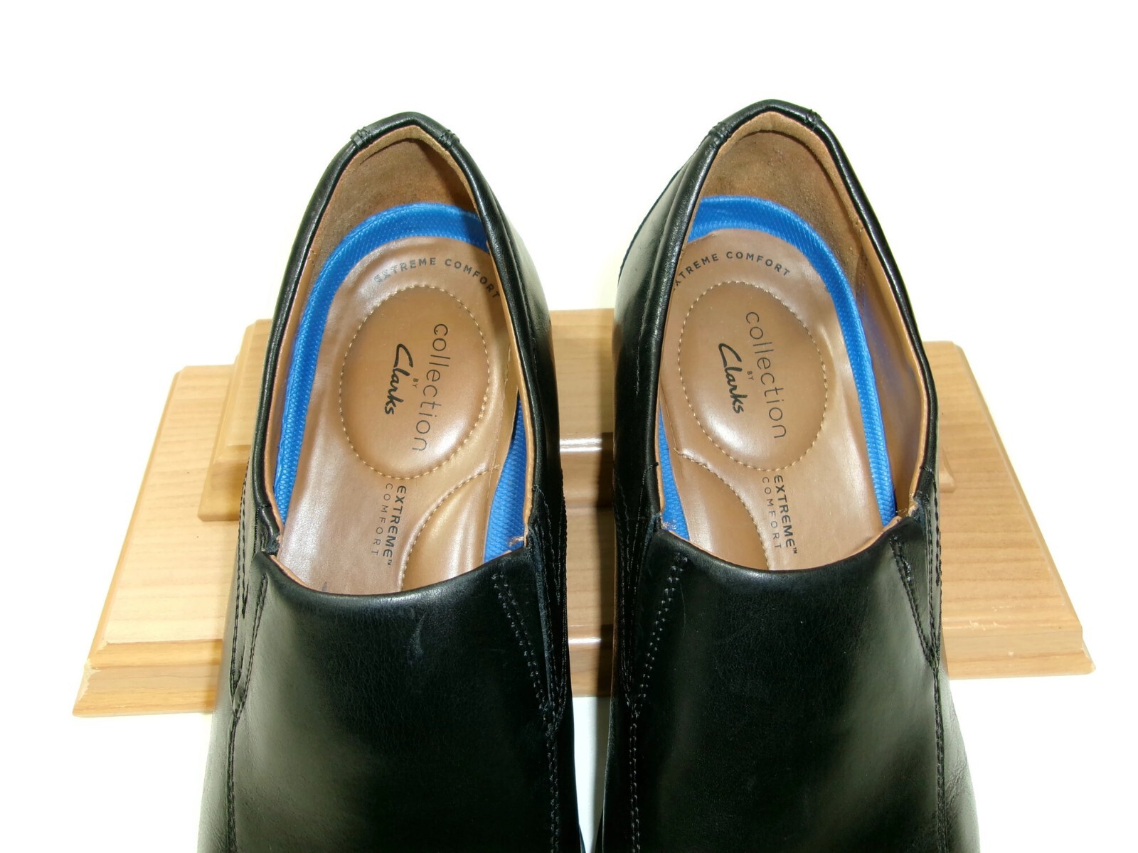 Mens COLLECTION by CLARKS Extreme Comfort Size 12 Black Leather Slip Ons Loafers image 3