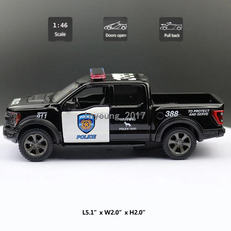 1/46 Ford F-150 Raptor Police Car Model Pickup Truck Diecast Pull Back Toy Cars - Image 2 of 4