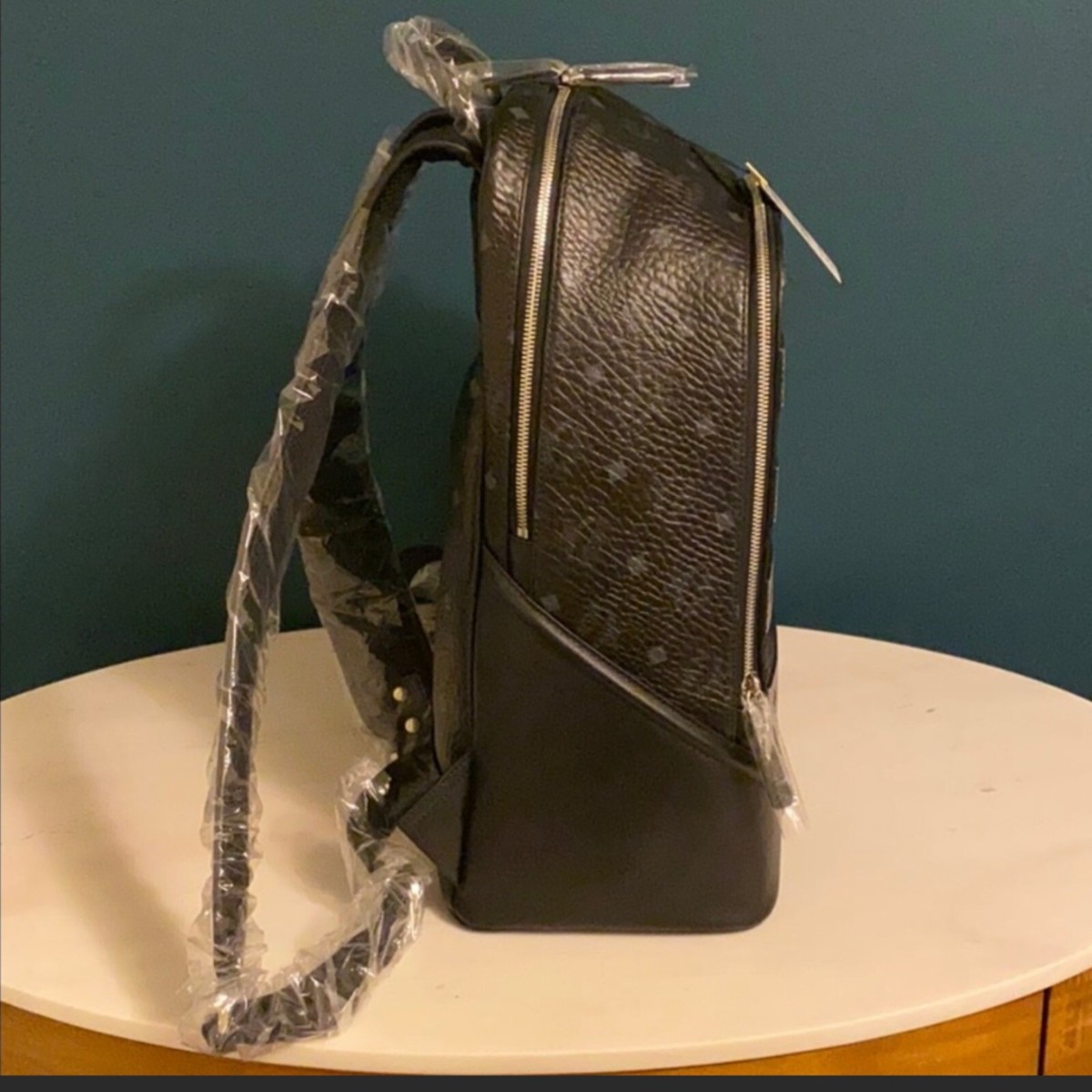 MCM Logo Allover Duke Visetos Leather Backpack MCM Visetos Small Duke Backpack Cognac 1816022 – FASHIONPHILE main image 2