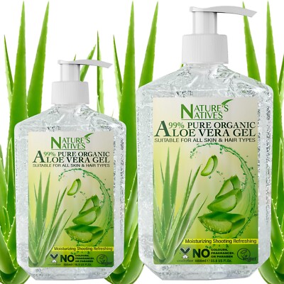Aloe Vera Gel 99% Pure Natural Bio For Face, Hair, Skin, Beauty Moisturizer