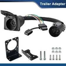 Trailer Tow Wiring Harness Plug Light Wire Connector 7 Way 4 Pin Flat For Chevy