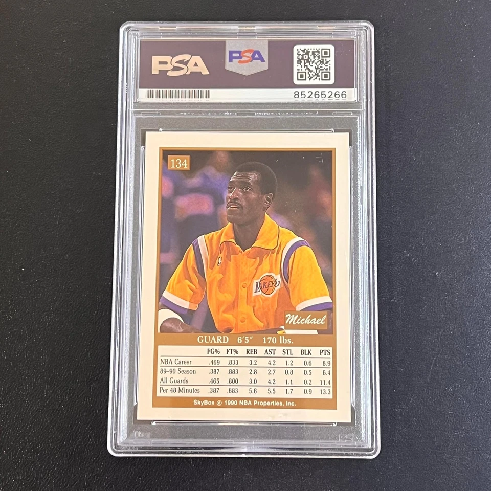 1990 Skybox #134 Michael Cooper Signed Card AUTO PSA Slabbed Lakers - Image 2 of 2