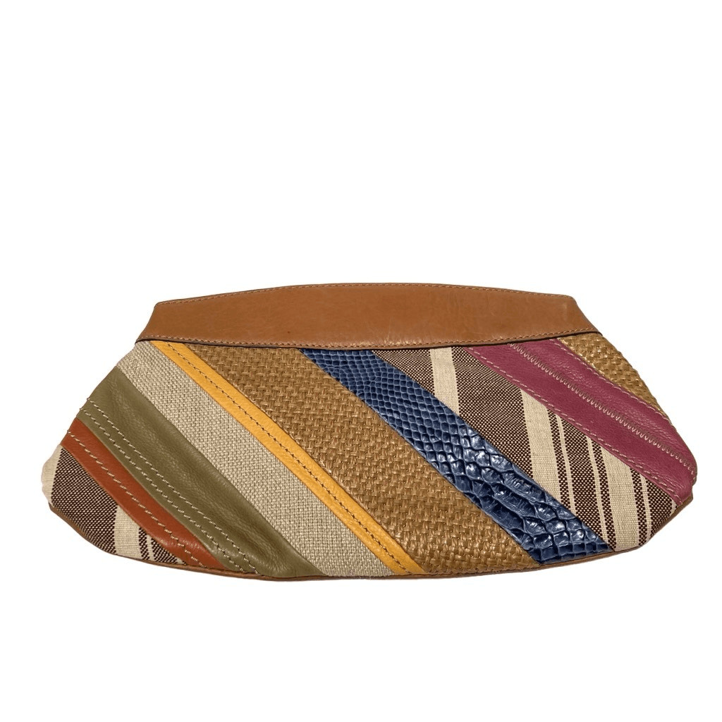 Fossil genuine leather diagonal patchwork magneti… - image 1