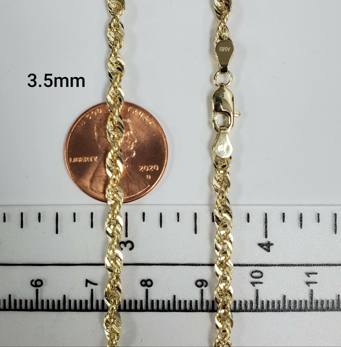 3.5 mm diamond cut rope chain