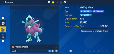 Pokemon Scarlet & Violet 6IV WALKING WAKE Max EVs