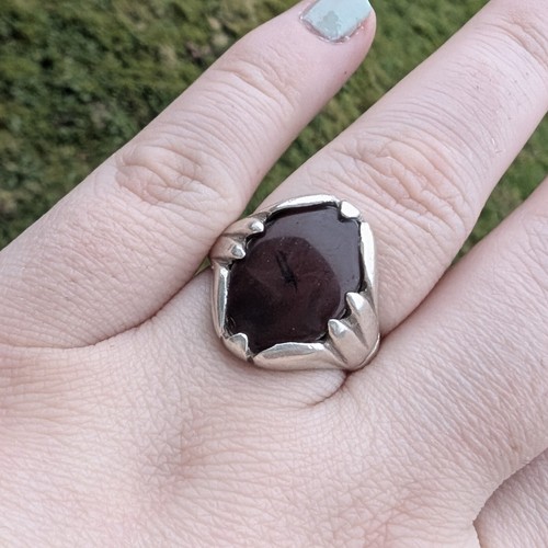 Silver Carnelian Signet Ring - Size R Chunky - Picture 2 of 9