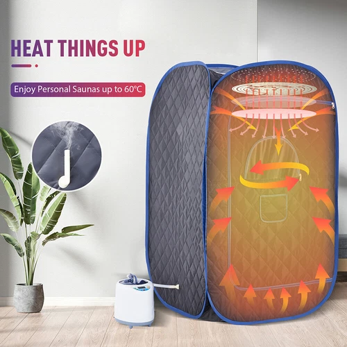 Portable Mini Sauna Dampfsauna für zuhause mit Fernbedienung, klappbarer Stuhl - Bild 6 von 17