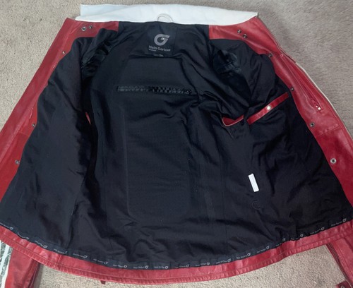 Hein Gericke Leather Padded Jacket Red White Motorcycle Womens Size 8 - Picture 15 of 21