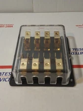 Heavy GOLD 4GA Terminal Fuse Block 4-WAY Glass Type 4X AGU FUSE HOLDER Car Audio