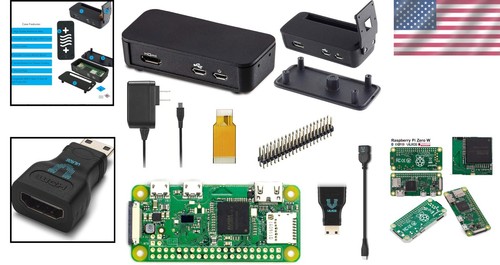 Comprehensive Raspberry Pi Zero W Kit - Black Multi-Function Case & Adapters - Picture 2 of 9