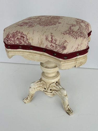 1890s A. Merriam Antique Piano Vanity Stool With Cast Iron Claw Feet GOOD COND - Picture 6 of 6