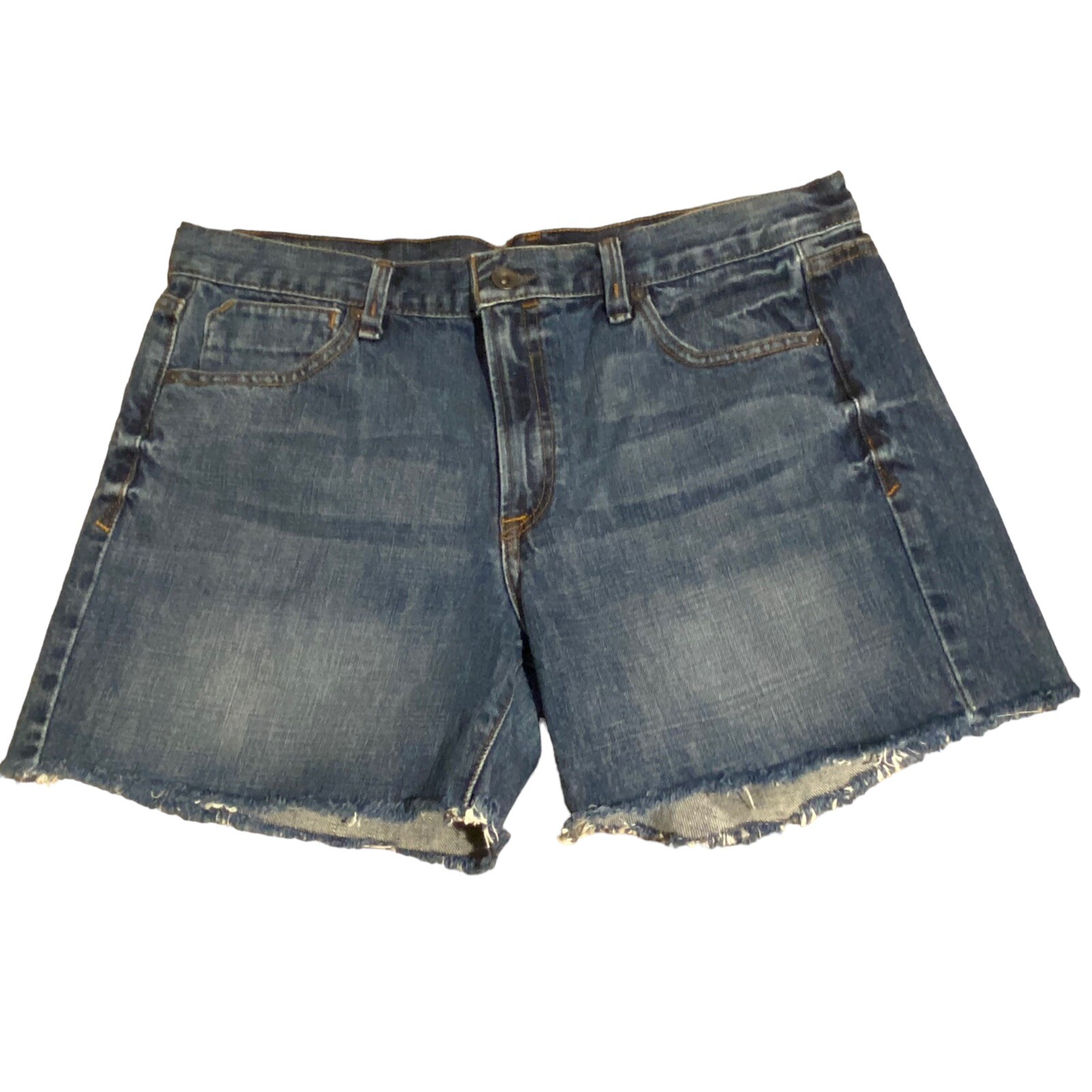 Calvin Klein Jeans Short Womens 10 Raw Hem Blue Denim Medium Wash