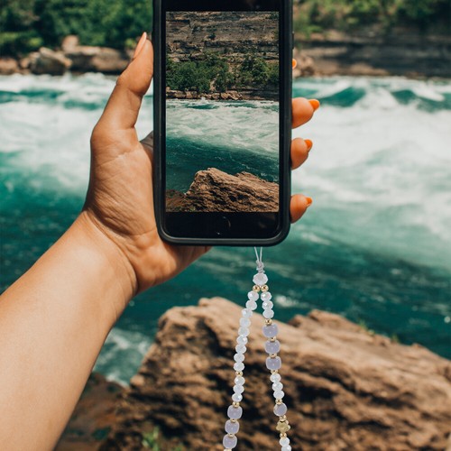 Support collier chaîne téléphone portable avec lanière cellulaire sangle perles - Photo 4/12