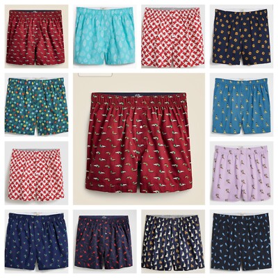 NWT J.CREW MEN'S Cotton Printed Boxer Underwear, YOUR CHOICE, Sizes M, L, XL