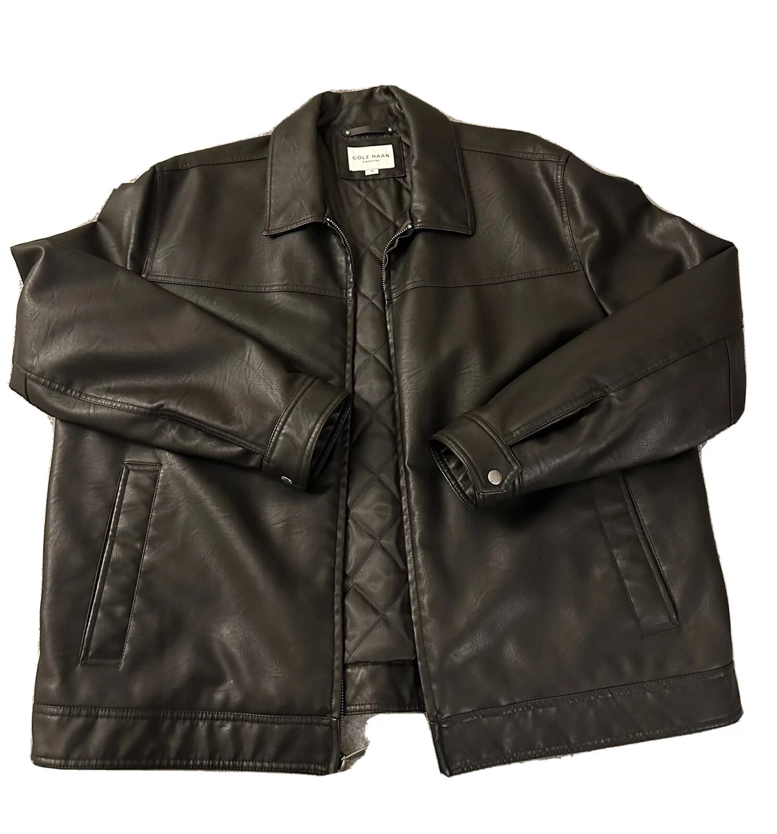 Cole haan men's lambskin leather deals jacket