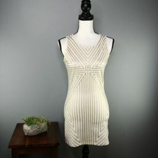 Urban Outfitters Brand & Label Metallic Gold Geometric Bodycon Mini Dress Sz S