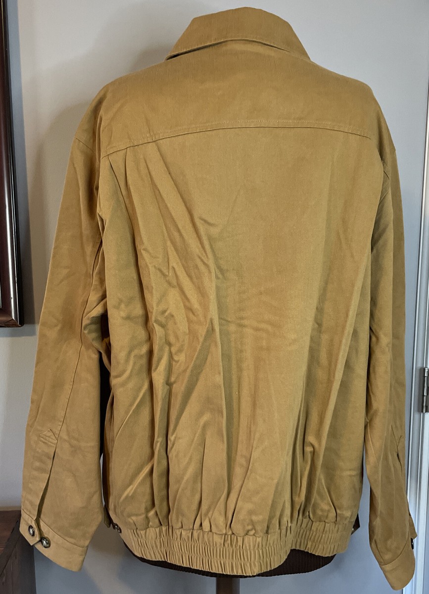 LL Bean Mens Canvas Full Zip Field Chore Jacket OFG66 Tan LL Bean Mens Canvas Full Zip Field Chore Jacket OFG66 Tan