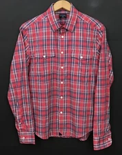 UNTUCKit Men’s Red Plaid Slim Fit Long Sleeve Button Front Ojai Shirt Size S