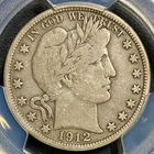 1912 D Barber Half Dollar - PCGS F12 - Scarce Certified Problem-Free Fine 50c