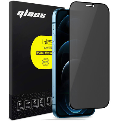 Full Privacy,Full Glued,Full Cover Glass Screen Protector For iPhone 12/Pro/Max