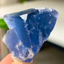 13G Rare Blue Green Purple cubic fluorite mineral crystal sample/Zhejiang