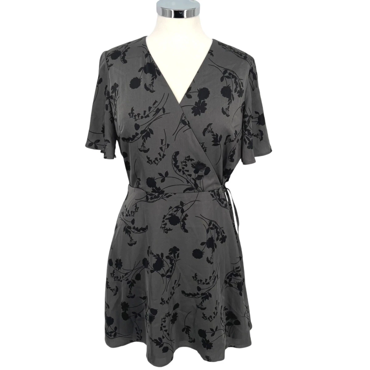 slim fit dress slacks 41 HAWTHORN Boho Maxi Dress Botanical Short Sleeve Casual Traveler Surplice