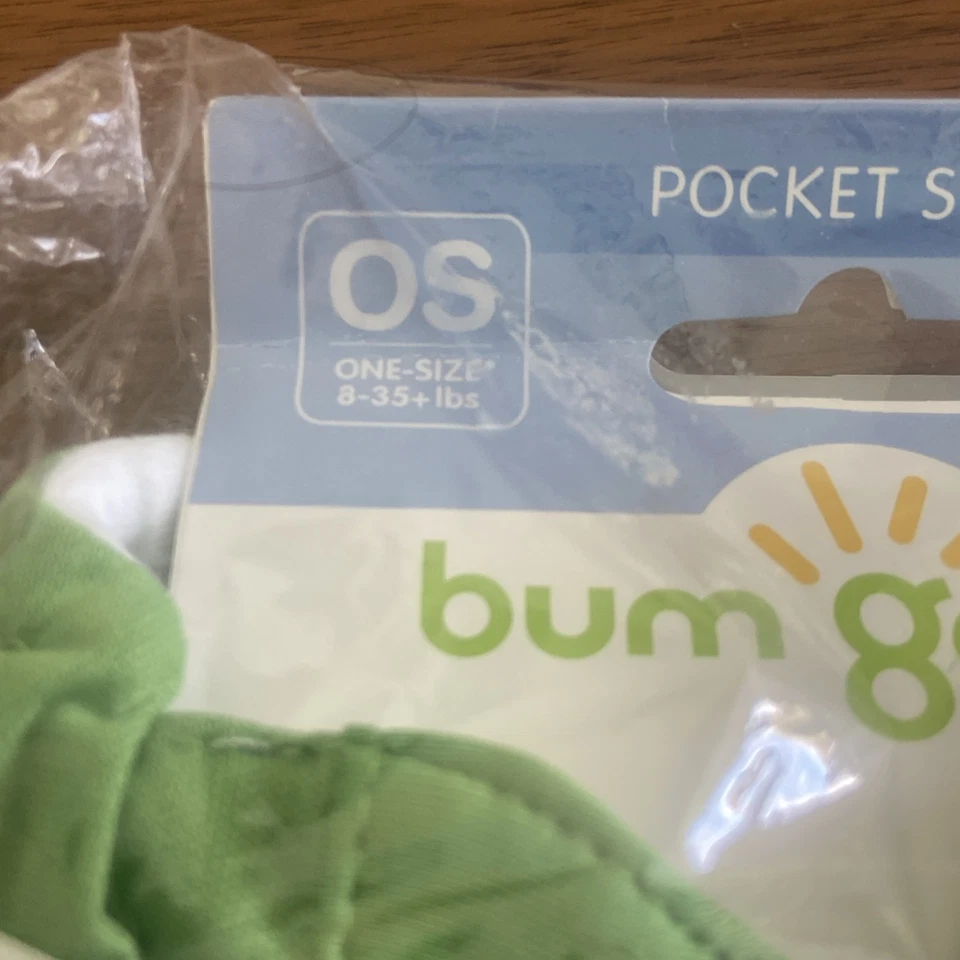 Тканевые подгузники Bum Genius 4.0 Stay Dry НОВЫЕ ИЗ СТАРЫХ ЗАПАСОВ карманный стиль ЗЕЛЕНЫЕ один размер - Изображение 4 из 4