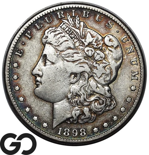 1898-S Morgan Silver Dollar Coin, Choice XF Better Date San Francisco Issue