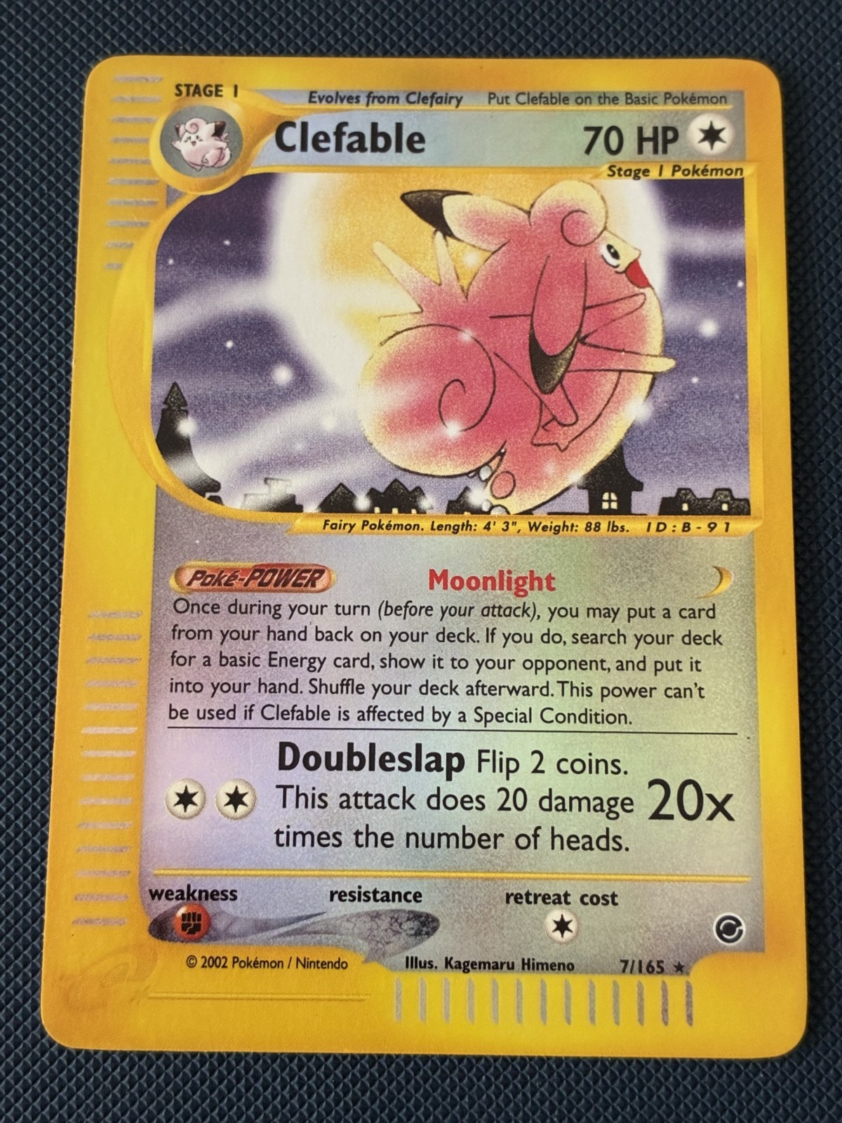 Clefable Reverse Holo 7/165 Expedition Base Set Pokemon Card