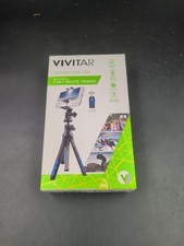 Vivitar 7-in-1 Selfie Tripod Bluetooth Remote Rechargeable Black/Blue,never used
