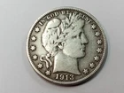 1913 S Barber Silver Half Dollar 50c (Cleaned?)