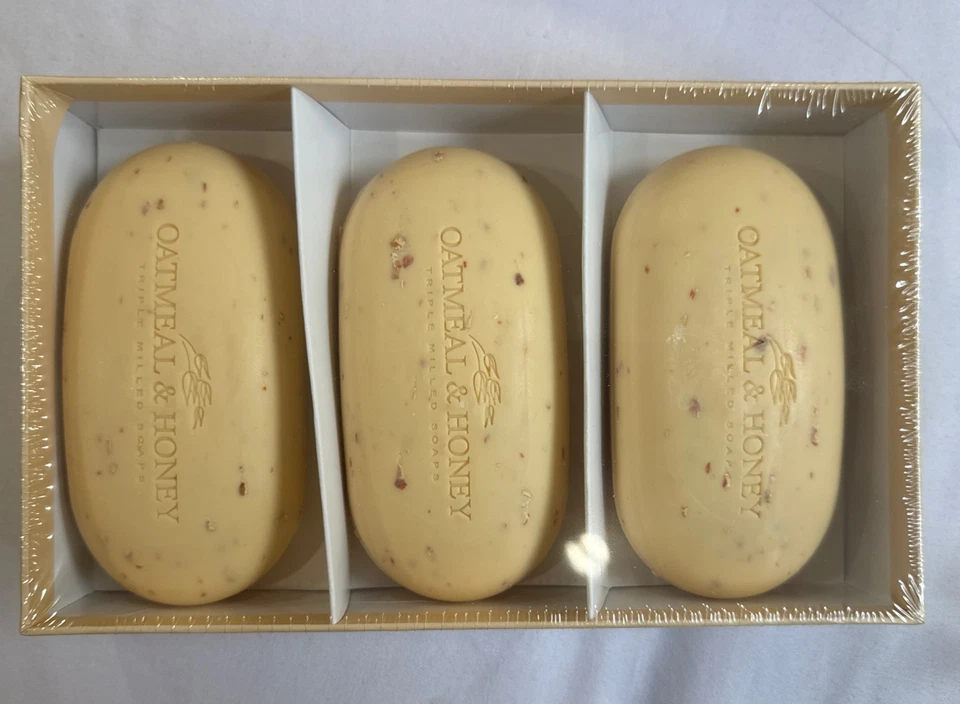 The Scottish Fine Soaps Co. Sabonete em Barra OATMEAL, Caixa de 4 Contagem, 3,5 oz/100 g, NOVO x 4 - Imagem 2 de 4