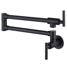 Pot Filler Faucet Matte Black Brass Pot Filler Wall Mount Kitchen Stove Faucet
