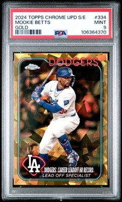 2024 Topps Chrome Sapphire /50 Gold Mookie Betts PSA 9