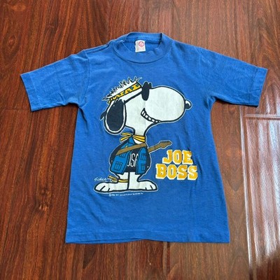 Vintage 70s 80s Snoopy Joe Boss Cool T-Shirt Kids Youth Size M Cartoon Peanuts