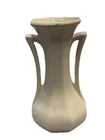 Vtg McCoy U.S.A  Pottery Double Handled Vase Matt White/Cream Art Deco